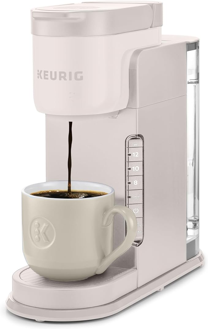 Keurig K-Express Single Serve K-Cup Pod Coffee Maker 3 Brew Sizes Strong Button Feature 42oz Removable Reservoir Warm Stone