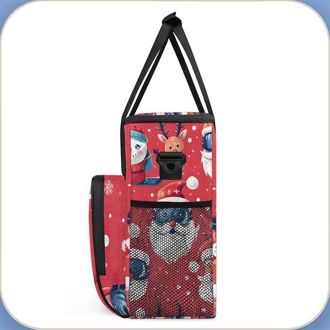 Gothic Santa Claus Coffee Maker Carrying Bag Portable Travel Storage Tote Bag Compatible with K-Mini or K-Mini Plus Single Serve Coffee Brewer Carrying Case with Multiple Pockets &amp Shoulder Stra