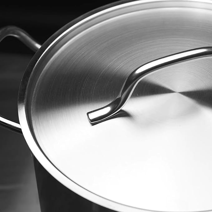 Stainless Steel Pots And Pans Set Induction Cookware Set With 2 Saucepans 2 Fry Pans Non-Stick 5 Qt Sauté Pan And 12 Qt Stock Pot Stainless Steel Cookware Set (10-Piece)
