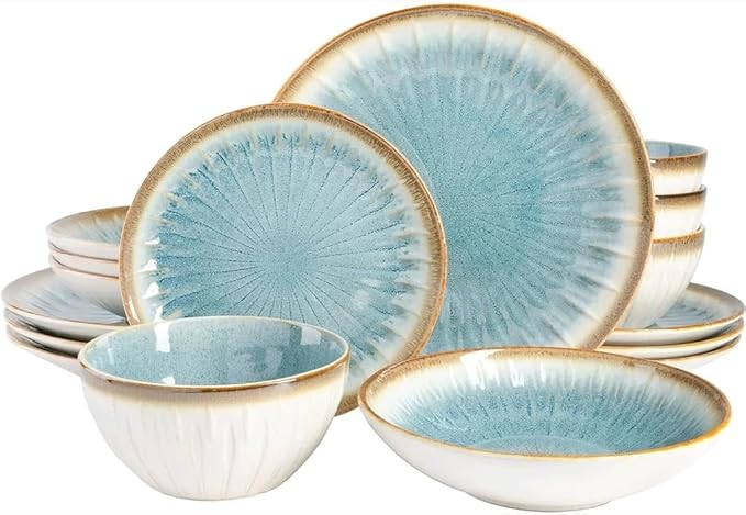 16pcs Plate and Bowl Dinner Set Dinnerware Service for 4