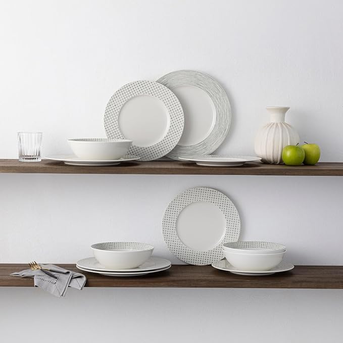 Noritake Green Hammock 12-Piece Rim Dinneware Set Service for 4