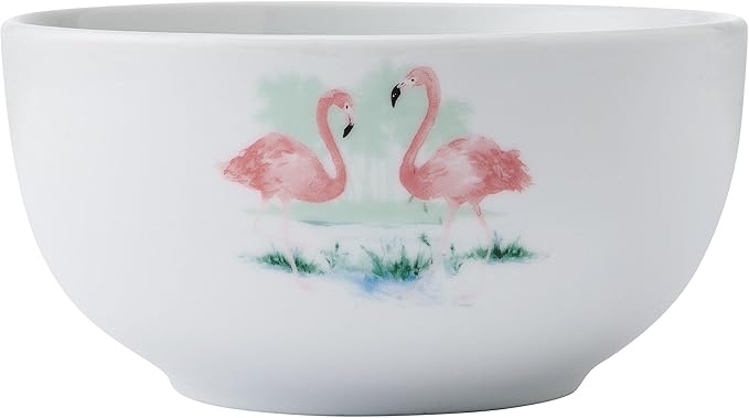 Studio Nova Flamingo Haven Tropical 12 Piece Dinnerware Plate Bowl Set Service for 4