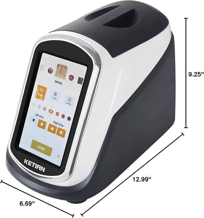 2 Slice Touchscreen Toaster2 Wide SlotsSmart Bread Toaster for Bagel English Muffins Toast Pastry Waffles Bread Customize Toasting TimeHave a Quick Look120V 1400W