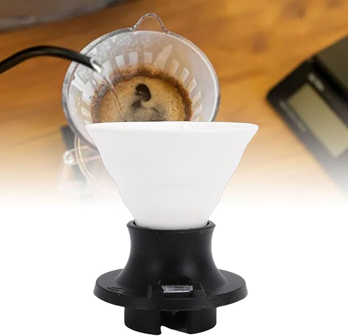 MAVIS LAVEN Ceramic Pour Over Coffee Dripper Heat Proof Immersion Coffee Maker with Built in Switch Valve for Home Office Travel (White Black)
