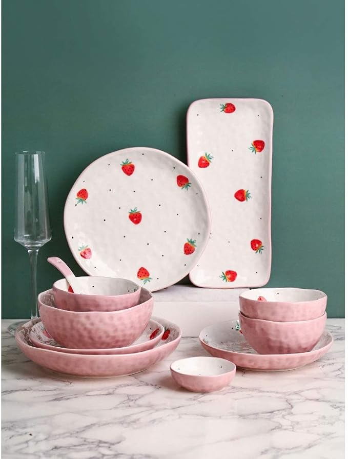 Elegant Dinnerware Set Dinner Plates Bowls Set Reactive Glaze Dinnerware Set Bpa-Free Dishwasher Safe Best For Indoor And Outdoor PartyB