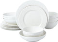 Joseph Sedgh Collection 16-piece Porcelain Dinnerware Set Service for 4 Greek Key White