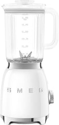 SMEG BLF03 Retro Style Blender – 600W Countertop Blender with 48 oz BPA-Free Jug 3 Speeds + Pulse Ice Crush &amp Smoothie Functions – 50s-Inspired Design-White