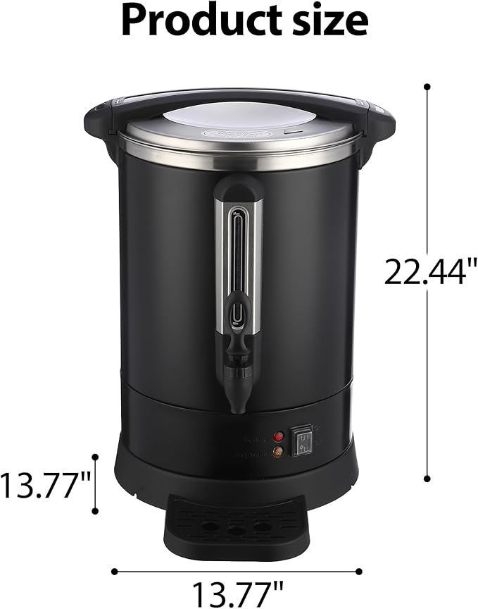 Commercial Coffee Maker 100 Cup Double Layer Stainless Steel Coffee Urn 14 L/3.7 gal Electric Hot Beverage Dispenser Large Hot Water Dispenser Coffee Dispenser Hot Water Urn For Business Catering