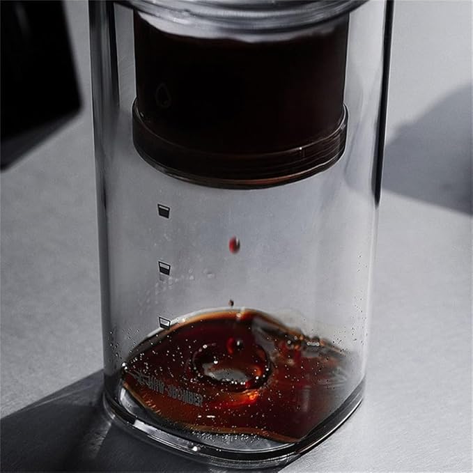 Cold Brew Ice Slow Drip Coffee Maker with Stable Drip Rate High-Density Filter and Transparent PCTG Body for Smooth Home Brewing(Transparent)