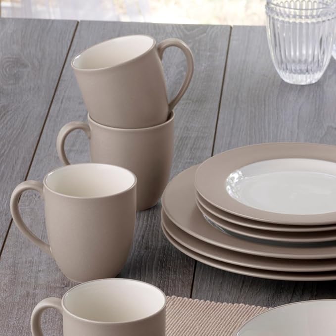 Noritake Colorwave Sand 16-Piece Rim Dinnerware Set Service For 4