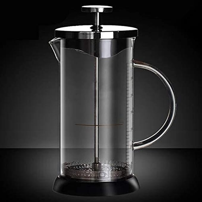 Insulated French Press Coffee Maker | Stainless Steel 4 Cup Coffee Press Pot for Pour Over Brewing | 34 fl oz Borosilicate Glass