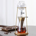 Portable Cold Drip Coffee Maker Drip Tower Coffee Maker 400ml Glass Coffee Pot with Stainless Steel Regulating Valve V-Shaped Spout for Home Office