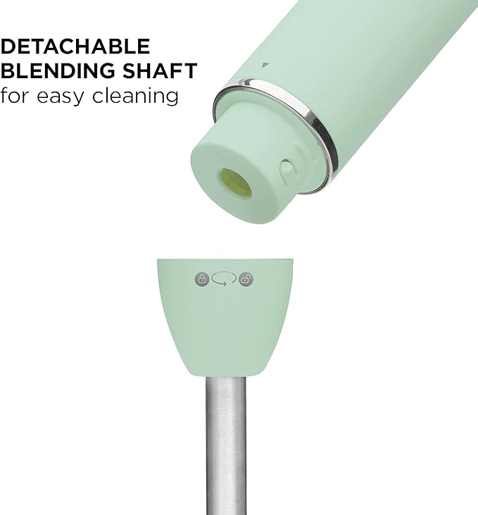 Chefman Immersion Stick Hand Blender with Stainless Steel Blades Powerful Electric Ice Crushing 2-Speed Control Handheld Food Mixer Purees Smoothies Shakes Sauces &amp Soups Sage