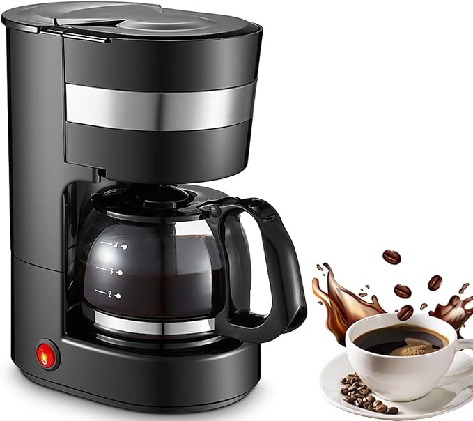 600W Mini Coffee Machine Fully Automatic Tea Maker with Insulation Function Above 50℃ Anti-drip Device and High-density Filter Suitable for Making Coffee and Milk