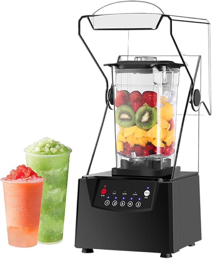 Commercial Smoothie Blender 1.8 L Quiet Countertop Blender with Soundproof Shield for Fruit/Milkshake/Vegetable/Smoothie Cocktail 17000 RPM Professional Grade Blending 2200 W
