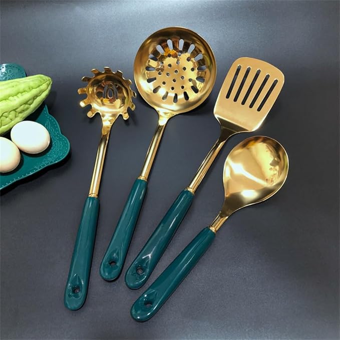 Stainless Steel Kitchenware Set Home Kitchen Cooking Spatula Spoon 7 Pieces Set Ceramic Handle Spatula