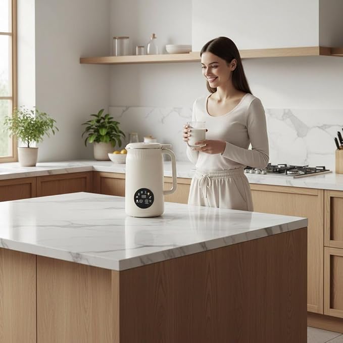 Soy Milk Maker Nut Milk Maker Blender 1.2L Homemade Soy Almond Oat Coconut Plant Based and Non Dairy Beverages Automatic Soybean Machine With Delay Start/Keep Warm/Boil Water Cream