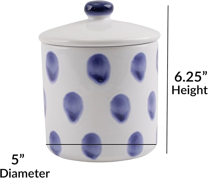 VIETRI Viva Santorini Collection Italian Dinnerware Sets (Dot Small Canister)