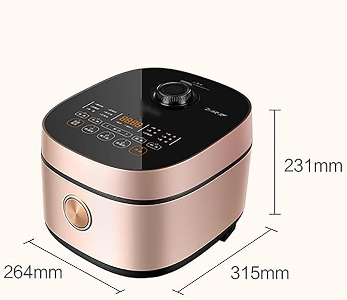 Rice Cooker &amp Steamer 4L 6 Layer Silver Gathering Kettle Non-Stick Liner for Family Dormitory for 1~8 People Rice Cooker