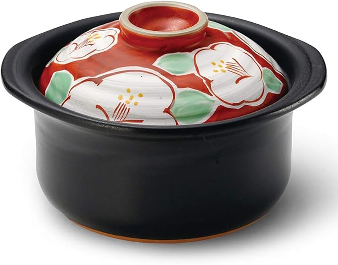 50-15143/2-980858 Rice Pot Red 2 Cups 8.5 x 7.7 x 5.7 inches (21.5 x 19.5 x 14.5 cm) 43.3 fl oz (1100 cc) Carbon Heating Element Induction Rice Pot Banko Ware