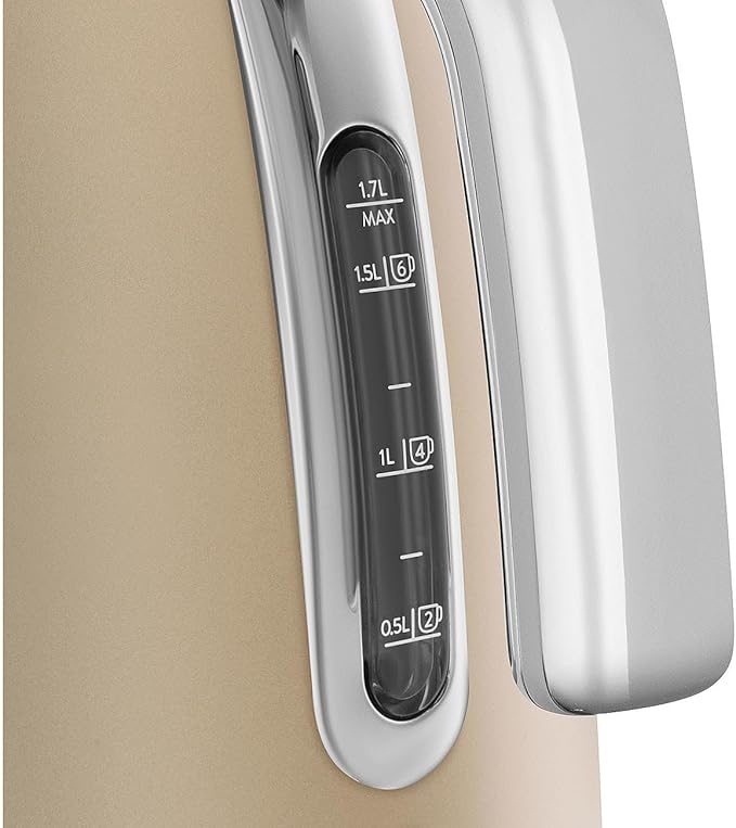 SMEG 50's Retro Style 7 Cup Electric Water Kettle with Automatic Shutoff Removable Base and Water Indicator KLF03CHMUS Matte Campagne