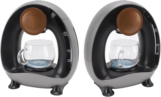 AYNEFY Drip Coffee Maker Stainless Steel and Borosilicate Glass 240ml Water Tank Quiet Hand Washable No BPA Dishwasher Safe Filter and Coasters Suitable for