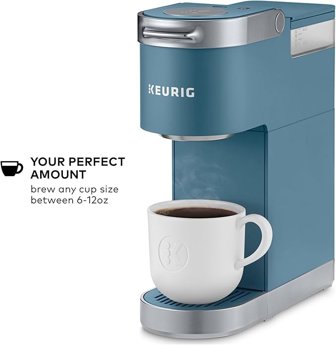 Keurig K-Mini Plus Single Serve K-Cup Pod Coffee Maker with 6 to 12oz Brew Size Stores up to 9 K-Cup Pods Travel Mug Friendly Evening Teal