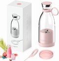 Portable Blender for Smoothies Personal Small Smoothie Blender with 11.83 Oz/350ml for Shakes and Smoothies Durable Stainless Steel Blades Magnetic Charging Convenient (Pink + Portable Cover)