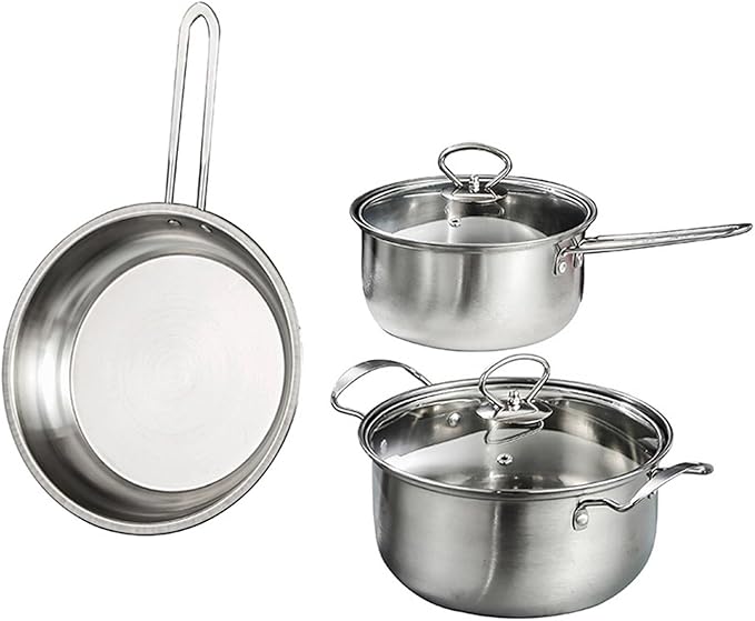 3 Piece Kitchen Pot Set Soup Pot Set Pot Set Kitchen Daily Cooking