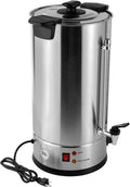Commercial Coffee MakerStainless Steel Coffee Urn with Temperature Control Coffee Maker Hot Water Urn for Catering (25L1.4KW Silver Black)