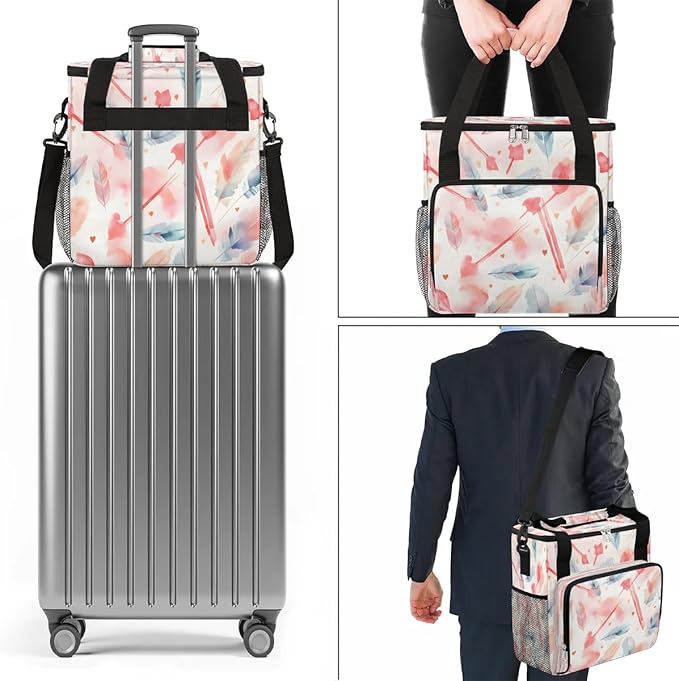 Watercolor Arrow Coffee Maker Carrying Bag Compatible with K-Mini or K-Mini Plus Portable Single Cup Coffee Maker Case with Pockets for K Cup Pods
