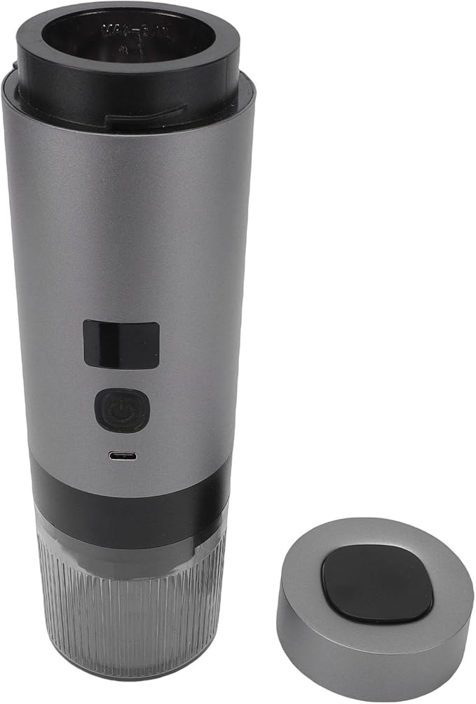 ZJchao Portable Coffee Maker 3 in 1 Design Fast Heating Digital Display Compact Coffee Machine for Travel Camping Office Use Lightweight ABS Stainless Steel PC Construction 24.3cm x