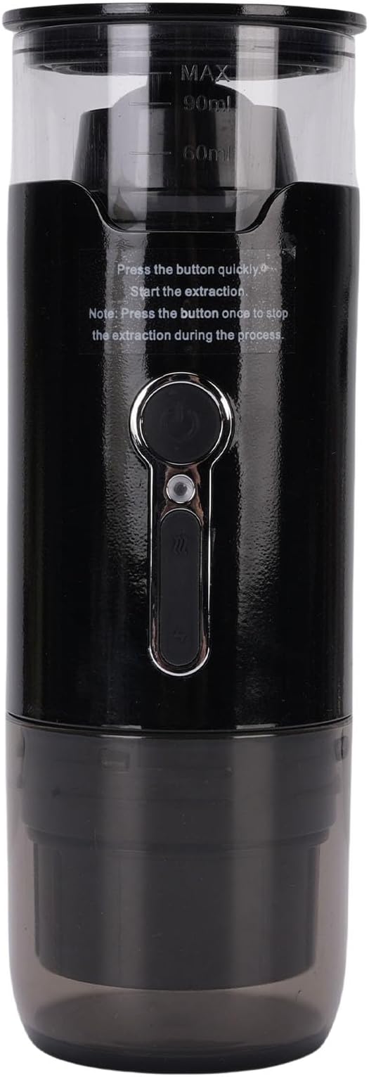 JTLB Battery Operated Coffee Machine Cordless Heating Travel Coffee Machine for Camping Cars Automatic Coffee Machine with Ground Coffee Capsule for Hiking Anytime