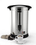 100 Cup Commercial Coffee Urn14L Large Capacity Stainless Steel Coffee Maker Electric Hot Water Dispenser with Automatic Temperature Control &amp Faucet for PartyCatering Business(Silver)