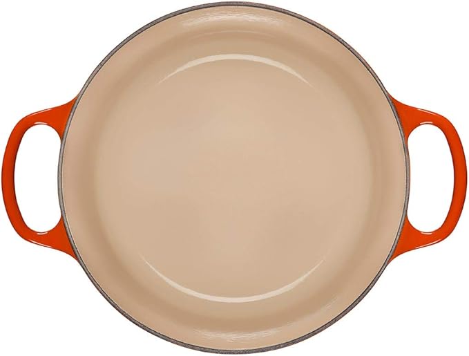 Le Creuset 8 Piece Multi-Purpose Enameled Cast Iron with SS Knobs Stoneware and Toughened Nonstick PRO Fry Pan Complete Cookware Set - Flame