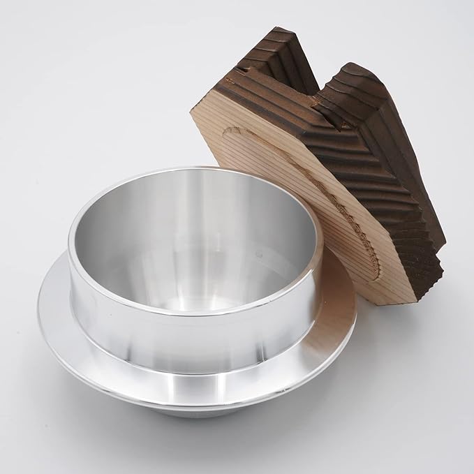 Tonamishouten Rice Pot Easy to Make 1 Pair of Rice Wooden Lid Made in Japan Aluminum Outdoor Activities Camping Direct Fire OK
