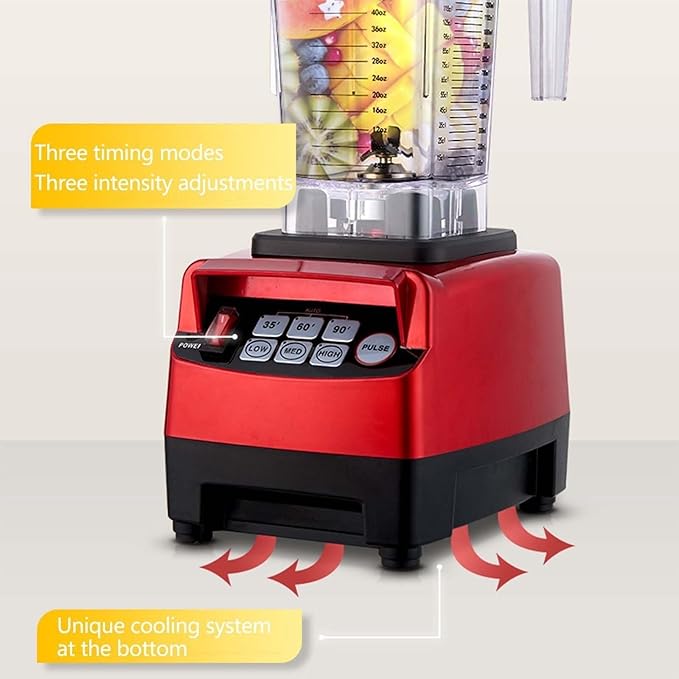 Commercial Smoothie Machine Intelligent Timing Smoothie Machine 1.5L Electric Food ChopperCountertop Blenders with Shield Quiet Sound Enclosure