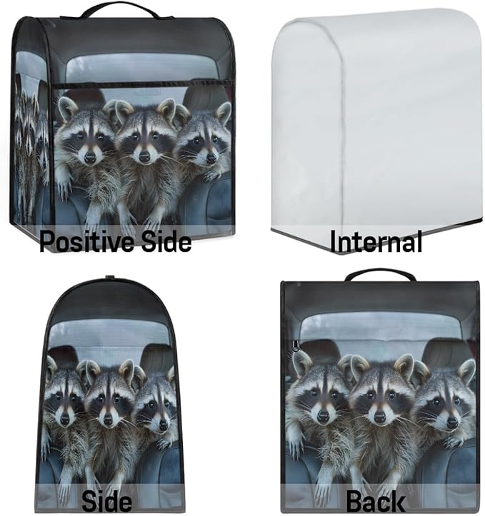 cfpolar Kitchen Aid Mixer Cover Compatible with 6-8 Quarts Cute Raccoon Animal Stand Mixer Cover Kitchen Aid Mixers Accessories Appliance Organizer Bag Dust Covers with Zipper Pocket