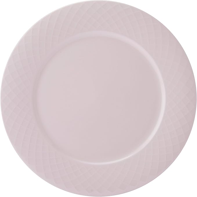 Miksa Trellis Pink Bone China Chip Resistant Lightweight 12 Piece Dinnerware Set Service for 4