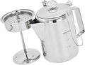9 Cup Stainless Steel Percolator Large Capacity Coffee Pots Hinged Lid Coffee Maker for Camping and Home Kitchens Use