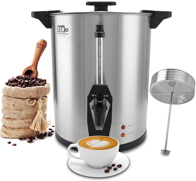 95 Cup 16L/4.23Gallon Commercial Coffee Urn Festa Essential 1500W Large Percolate Coffee Maker Hot Beverage dispenser With Double Dripless FaucetQuick-Brewing Hot Water Urn for CateringHomeEvents