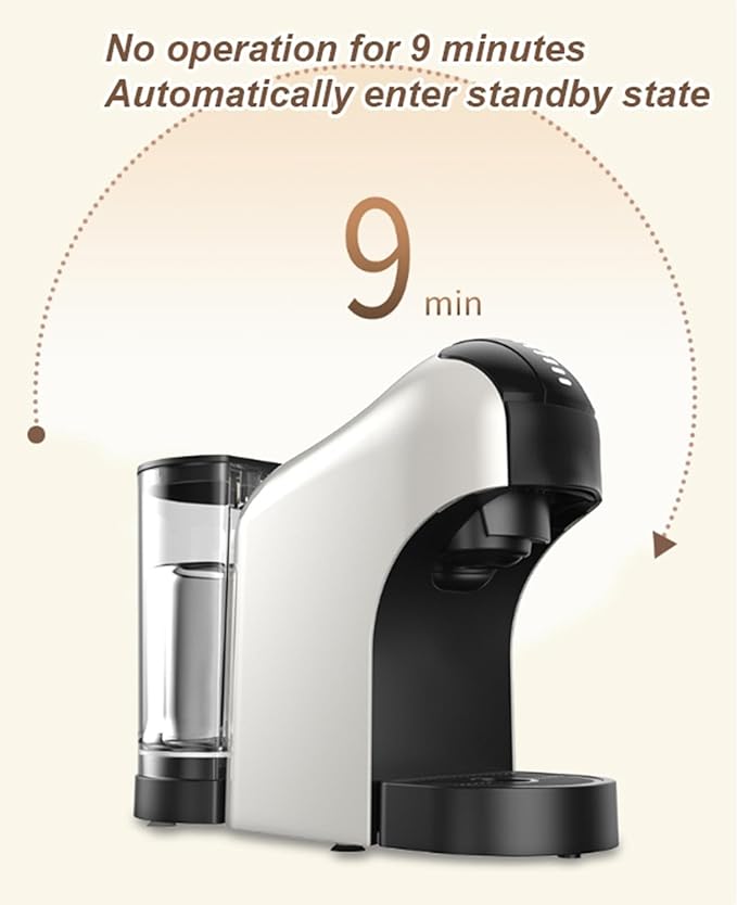 Capsule Coffee Machine with 800ml Water Tank|Single Serve Coffee Maker for Ground Coffee|Coffee Brewer|Espresso Machine |Compact Design|20 bar|1400W