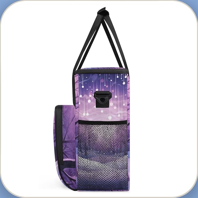 Xmas Tree Coffee Maker Carrying Bag Bright Tree Portable Travel Storage Tote Bag Compatible with K-Mini or K-Mini Plus Single Serve Coffee Brewer Carrying Case with Multiple Pockets &amp Shoulder S