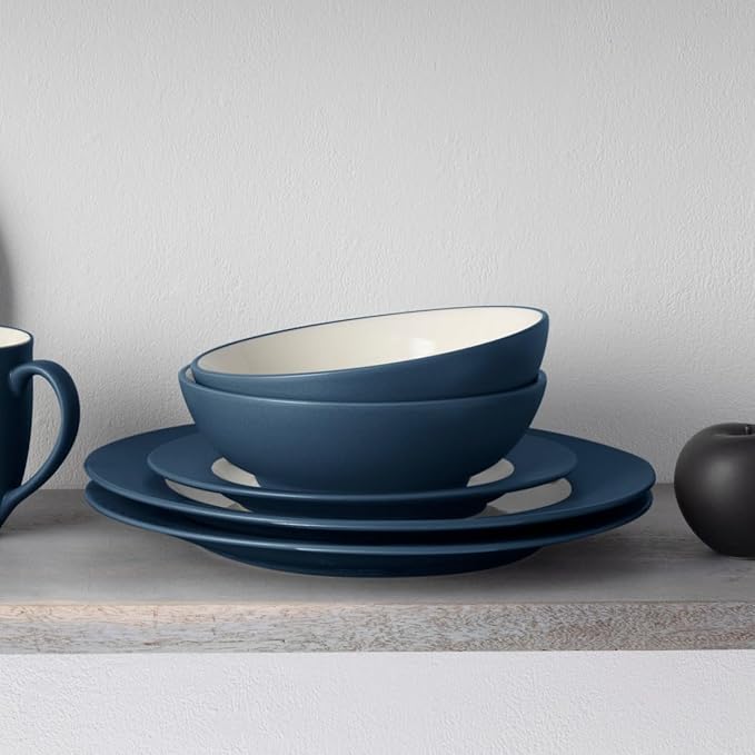 Noritake Colorwave Blue 16-Piece Rim Set Service for 4 in Blue