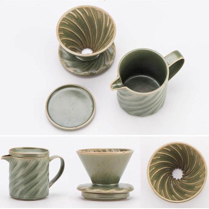 Pour Over Coffee Maker Dripper and Coffee Mug Brew Set Bone China