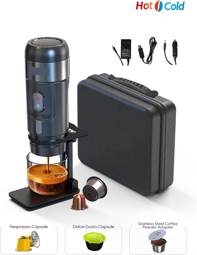Portable Coffee Machine for Car &amp HomeDC12V Expresso Coffee Maker Fit Nexpresso Dolce Pod Capsule Coffee Powder H4A(EU)