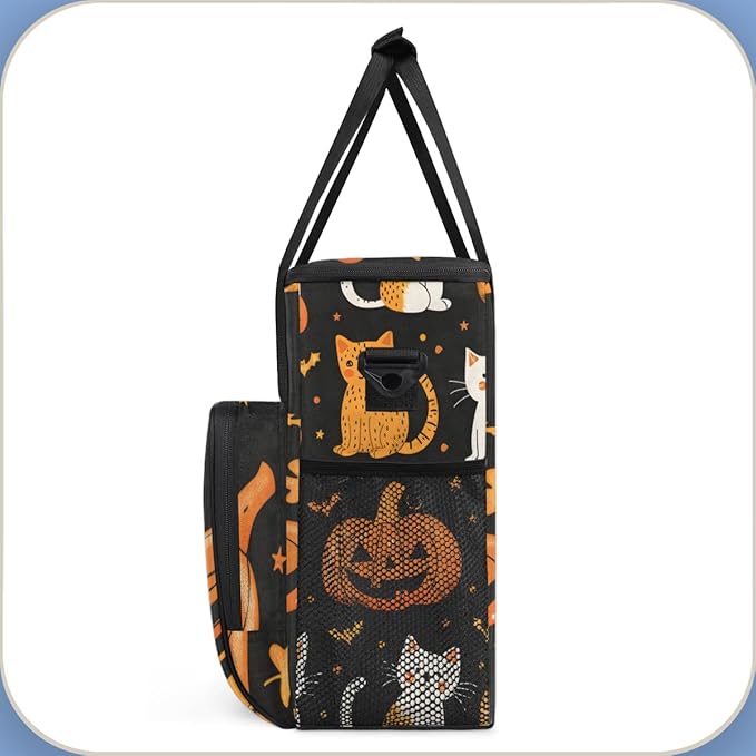 Magical Pumpkin Coffee Maker Carrying Bag Glowing Pumpkin Travel Storage Bag Compatible with K-Mini or K-Mini Plus Single Serve Coffee Brewer Carrying Case with Multiple Pockets &amp Shoulder Strap