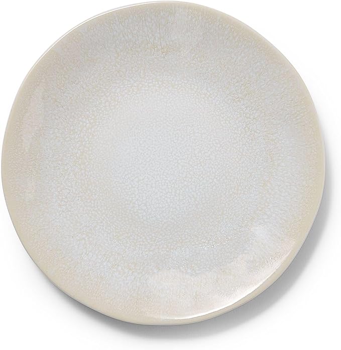 Sur La Table Cloud Stoneware Dinnerware Set – 12-Piece Handcrafted Ceramic Collection Made in Portugal with Reactive Glaze Organic Design Dishwasher &amp Microwave White
