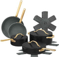 Beautiful 12pc Ceramic Non-Stick Cookware Set with Strainer Lids – Healthy Easy Cooking for Holiday Meals Christmas Dinners Family Feasts &amp Festive Gatherings – Limited Edition