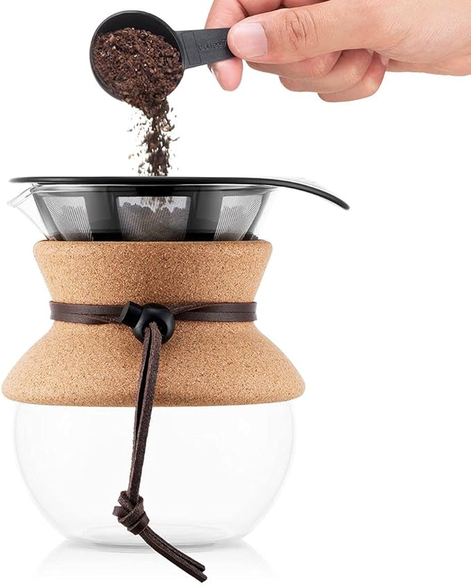 Bodum Electric Gooseneck Kettle (27 Ounce) and Bodum Pour Over Coffee Maker (.5 Liter) Bundle